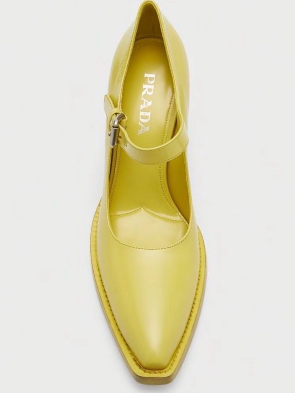 PRADA Leather Mary Jane Block Heel Pumps